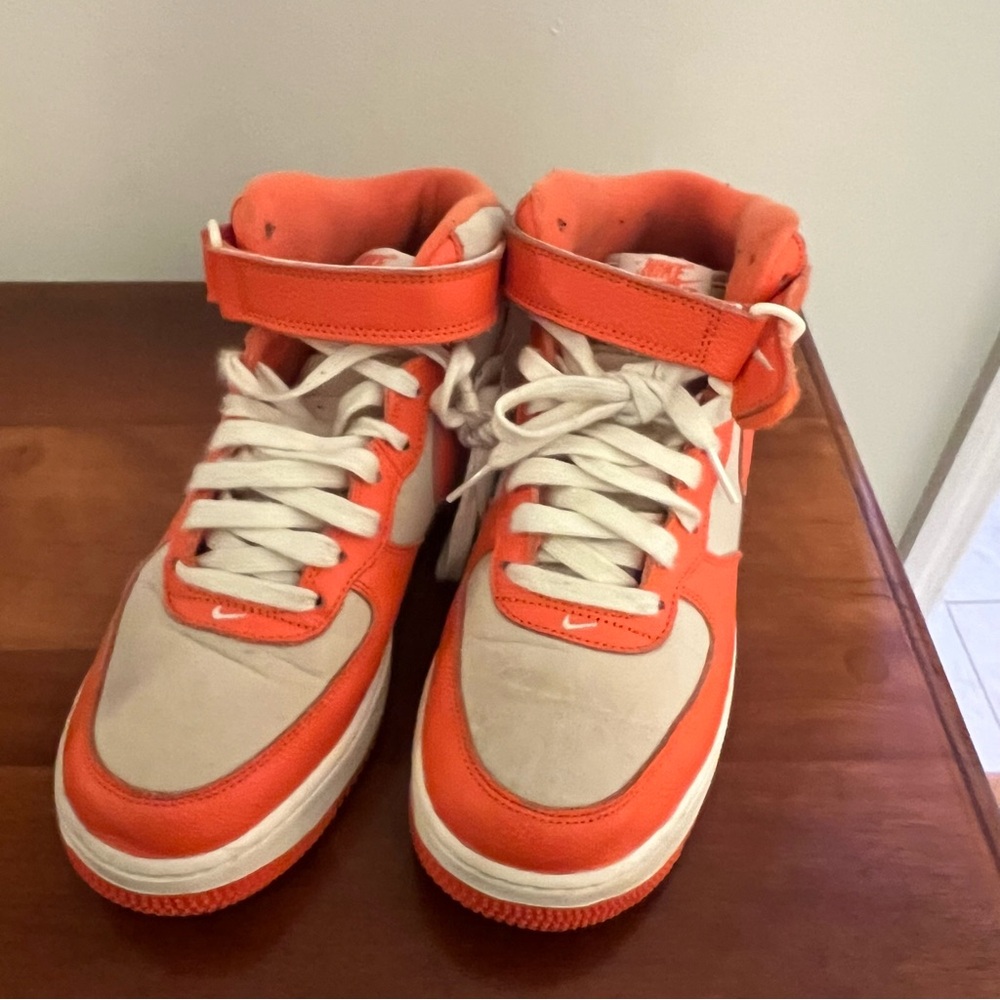 High-Top Sneakers in Orange and White